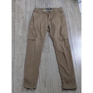 Duer Cargo Joggers Pants Mens 29X32 Outdoor Cargo Hiking Stretch Beige Zip Ankle